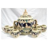 9pc Gerz German Punch Bowl Set