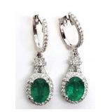 Platinum Emerald & Diamond earrings