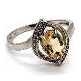Sterling Silver Citrine Ring, size 7