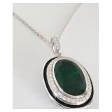 Oscar Friedman 17.5 CT Emerald necklace $27900