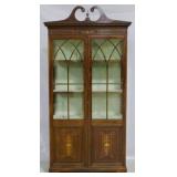 Edwardian inlaid mahogany display cabinet