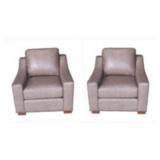 Pair Hampton leather chairs by LEA Leather