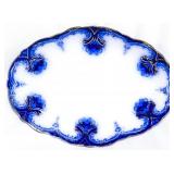 English flow blue oval platter, 11.5 x 8.5
