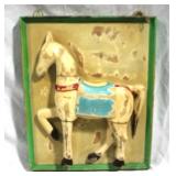 Wood Carved Horse Wall Hanging - 15 x 18