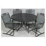 5 Pc iron patio table set with spring rockers