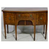English bow front tambour buffet
