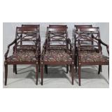6 Henkel Harris unusual mahogany dining chiars
