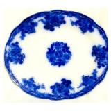 English flow blue oval platter, 11 x 9