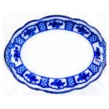 English flow blue oval platter, 14 x 10.5