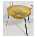 metal fire pit bowl on stand, 25 x 27