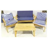 Patio bench, table & 2 chairs