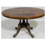 Rosewood inlaid tilting dinette table