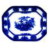 English flow blue 15.5 x 12 platter