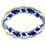 English flow blue oval platter, 12 x 9