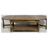 Oak barley twist drop side cocktail table