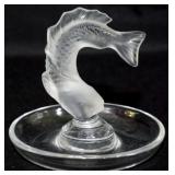 Lalique crystal pin dish with fish