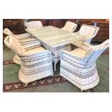 7 Pc resin wicker dining table set