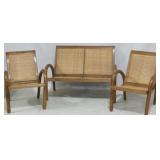 Caned 3 piece parlor set