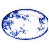 English flow blue oval platter, 13.5 x 8.5