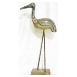 Painted wooden heron figure, 30" tall