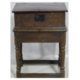 Early 18th century bible box on stand