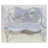 Metal mermaid outdoor bench, 36 x 47 x 21