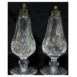 Pair Waterford crystal tall salt & pepper shakers