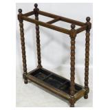 Vintage spool carved umbrella stand