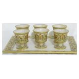Marble custard set, enamel painted