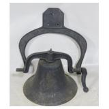 Iron dinner bell, 11" tall plus yoke