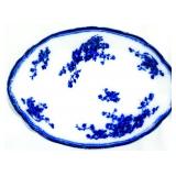 English flow blue oval platter, 12 x 9