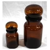 2 Glass Jars w/ lids - 5" & 8.5"
