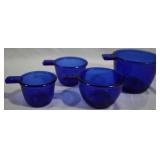 4pc Blue Glass Mixing Cups