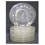Set of 13 Vintage Colonial Glass Plates - 9" round