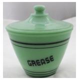 Jadeite covered grease jar