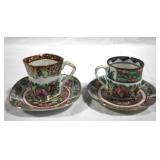 2 Oriental Cups & Saucers (4 pieces total)