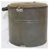 Metal bucket with lid, 10 x 11