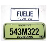 2 Metal Miniature License Plates