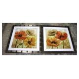 2pc Set Framed Prints 27" x 27"