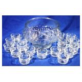 19pc Glass Punch Bowl Set