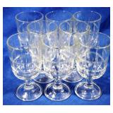 8pc Set of Glass Goblets 7" Tall