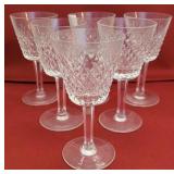 6 Waterford Glasses - 5.75" tall