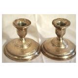 Pair of Weighted Sterling Candle Holders - 3.75"
