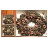 Fall Wreath & 2 Candle Holders