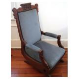 Victorian Carved Walnut Platform Rocker