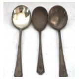 3 Sterling Spoons - 6.5" & 6" long