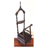 Carved Mahogany Butler Stand - 15 x 15 x 57