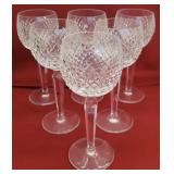 6 Waterford tall roemer stems, 7.5"