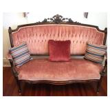 Fabulous Carved Victorian tufted Sofa