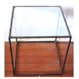 Glass Top Side Table - 19.5 x 17 x 17